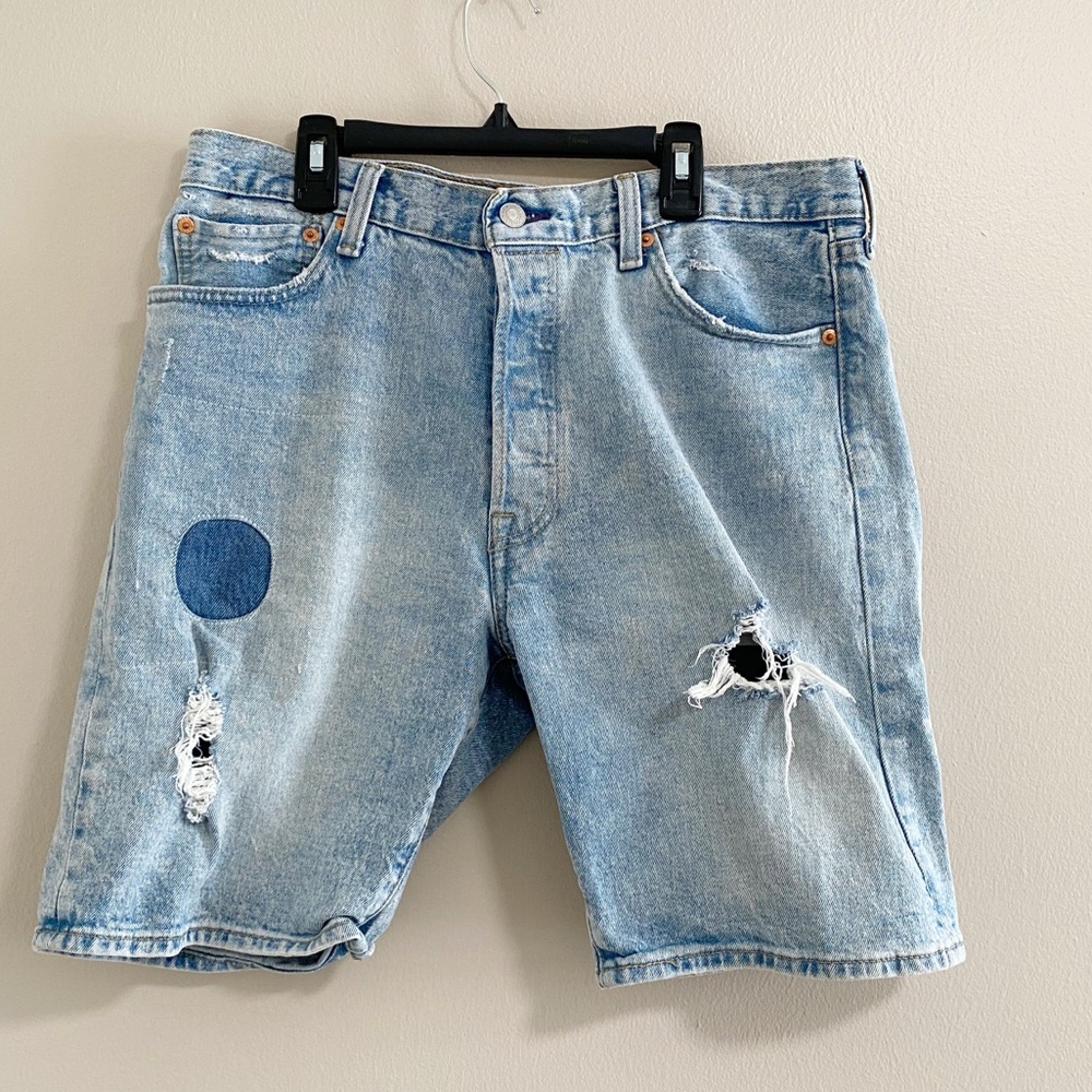 Levi's 501 Hemmed Patchwork 9" Men's Shorts Size 34